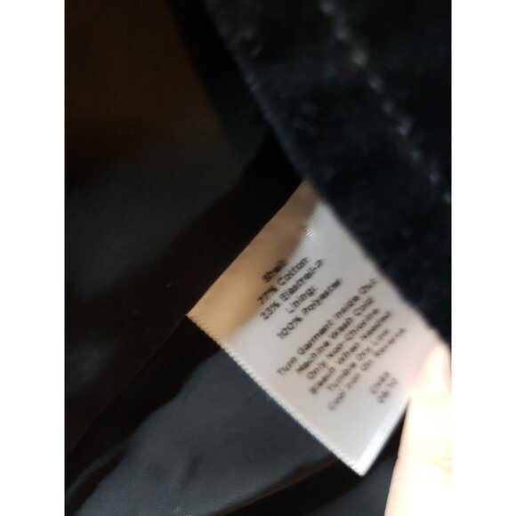 Talbots Womens 12 Velvet Jacket Button Front Black Long Sleeve Pocket Stretch - Picture 8 of 8